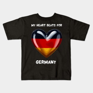 My Heart Beats For Germany Flag Kids T-Shirt